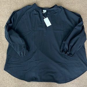 Women’s Plus a new day 3X balloon sleeve blouse black